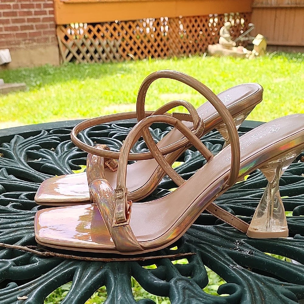 Call It Spring Gold Heels Elegant Design